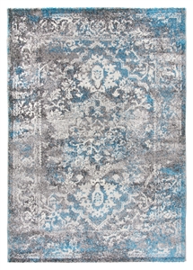 Antika Medallion Distressed Rug - Teal