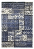 Navy Grey Patchwork Rug - Antika