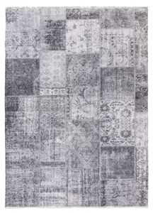 grey patchwork modern rug - modena