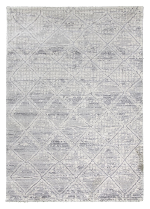 Grey Cream Abstract Rug - Rococo Quadito