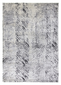 Grey Abstract Rug - Rococo Feathered
