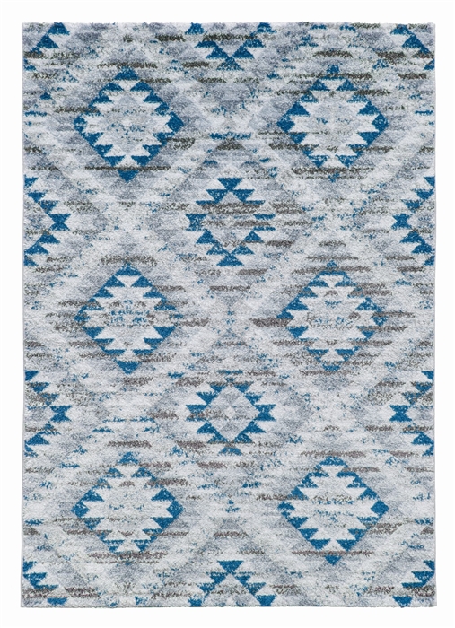 Geometric Blue Rug - Ardenne Azteca
