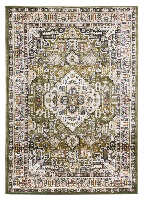 Green Traditional Rug - Aziza Medallion