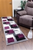 Tempo-squares-Runner Rug-Black-Purple