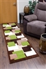Tempo-squares-Runner Rug-Brown-Green