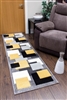 Tempo-squares-Runner Rug-Black-Yellow
