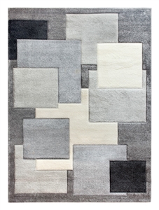 Grey Modern Squares Geometric Rug - Tempo