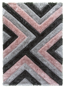 luxus-cascade-shaggy-rug-grey-pink