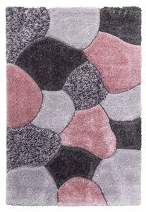 luxus-stones-shaggy-rug-pink-grey
