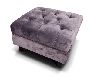 mason footstool velvet - Grey