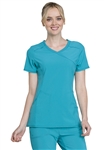 Cherokee Infinity Mock Wrap Top #2625 Teal