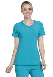 Cherokee Infinity Mock Wrap Top #2625 Teal