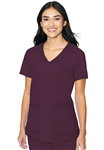 #MC2411 MedCouture 3 Pocket Top  Wine