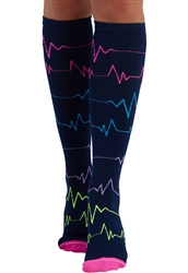 "EKG Zig Zag" Women's Print Support Sock