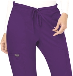 Cherokee Revolution Mid Rise Drawstring Pant #WW120 Eggplant