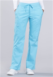 Cherokee Revolution Mid Rise Drawstring Pant #WW120 Turquoise