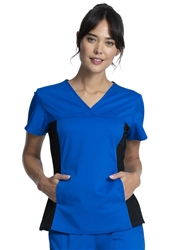 #WW2875 Royal Cherokee Revolution V-Neck Knit Panel Top