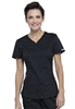 #WW601 Black Cherokee Revolution Shaped V-Neck Top