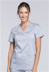 Cherokee Revolution #WW610 Grey  Mock Wrap Top