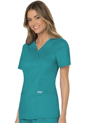 Cherokee Revolution #WW610 Teal  Mock Wrap Top