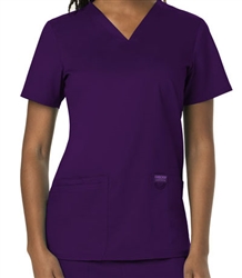 Cherokee Revolution V-Neck Top #WW620 Eggplant