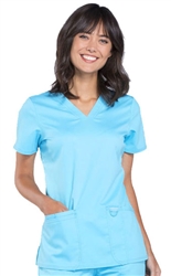 Cherokee Revolution V-Neck Top #WW620 Turquoise