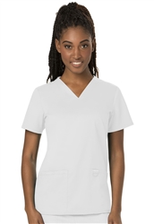 #WW620 Cherokee Revolution V-Neck Top  White