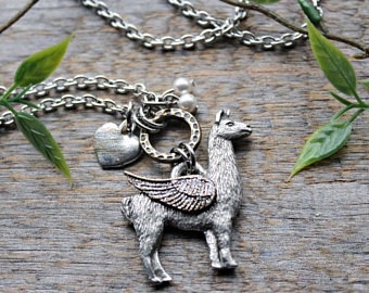 Llama Angel Necklace