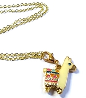 Enamel Llama/Alpaca Necklace