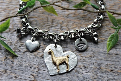 Llama Heart Bracelet