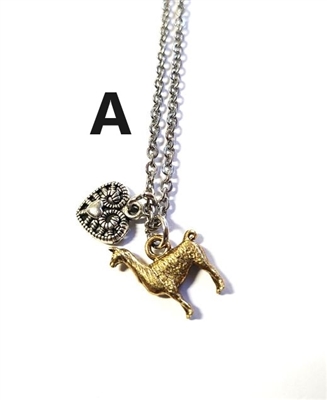 Silver or Golden Llama Necklace with Charm