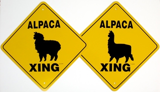 Alpaca Crossing Signs - 12"
