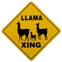 Llama Crossing Signs - 12"