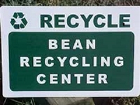 Bean Recycling Center Sign