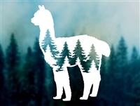 Alpaca with Pine Trees Decal