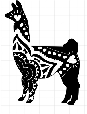 Boho Style Llama Window Decal - Small