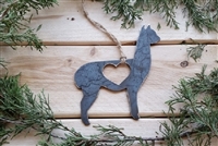 Alpaca  Love Rustic Steel Ornament