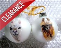 Hand Painted Alpaca/Llama Bulb Ornament - CLEARANCE PRICED!