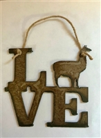 Rusty Llama Love Ornament
