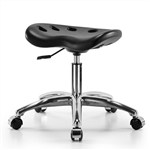 Perch Polyurethane Tractor Stool in Chrome with Single Lever Control