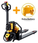 Full Electric Pallet Jack 3300Lbs Capacity 48" x 27" Fork & Extra Battery - CBD15W-Li