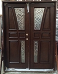 Double Diamond Vase Mahogany 30" Solid Wood Entry Door
