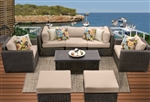 Rustic 8 Piece Outdoor Wicker Patio Furniture Set - 2017 Model
