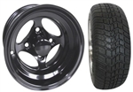 Brand New Lifted Golf Cart Tires and 10" RHOX Indy Black Wheels Set
