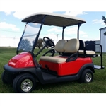 48V Cherry Red Electric Club Car Precedent Electric Golf Cart w/ Rear Flip Seat