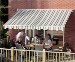 High Quality Multistripe Green 13' x 10' Retractable Patio Awning Canopy