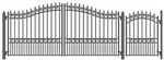London Style Swing Dual Steel Driveway 14 ft w/4 ft Pedestrian Gate