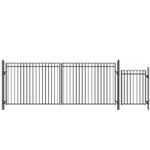 Brand New MADRID Style Steel Swing Dual Driveway 18' x 4' with Pedestrian Gate
