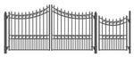 Moscow Iron Dual Swing Driveway Gate w/ Pedestrian Gate 12' x 6'3"