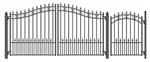 ST. PETERSBURG Style Steel Swing Dual Driveway 14' x 4' with Pedestrian Gate